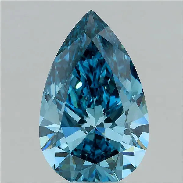 3.50ct Pear Lab Grown Diamond (Colour Fancy Vivid Blue, Clarity VS1, IGI Certified)