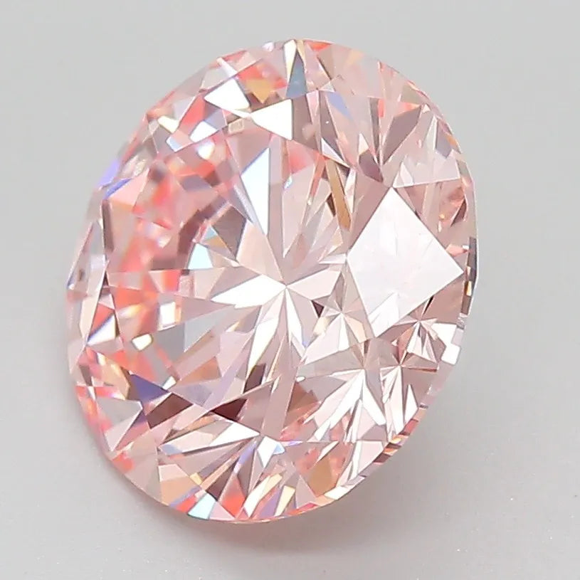 3.50ct Round Lab Grown Diamond (Colour Fancy Intense Pink, Clarity VVS2, Cut EX, IGI Certified)