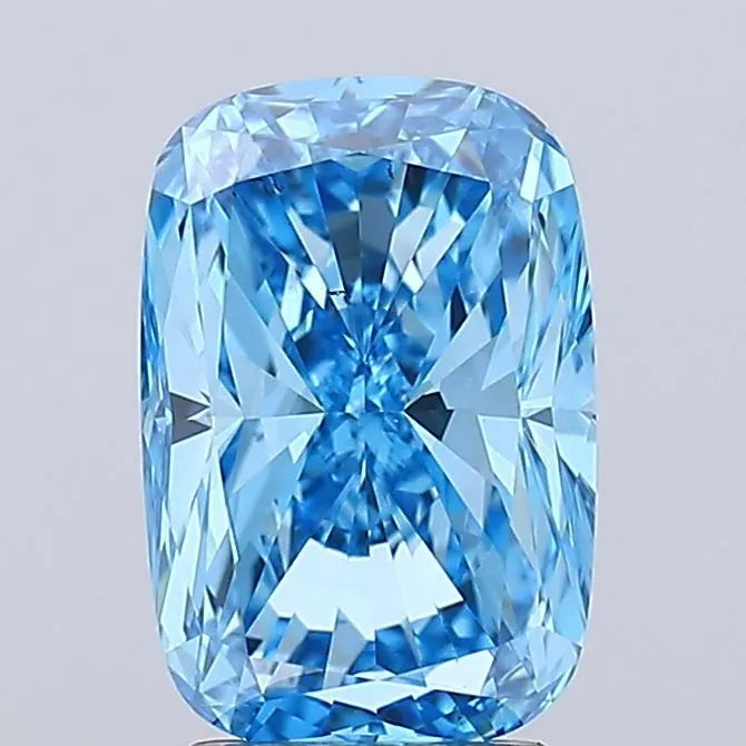 3.51ct Cushion modified Lab Grown Diamond (Colour Fancy Vivid Blue, Clarity VS2, IGI Certified)