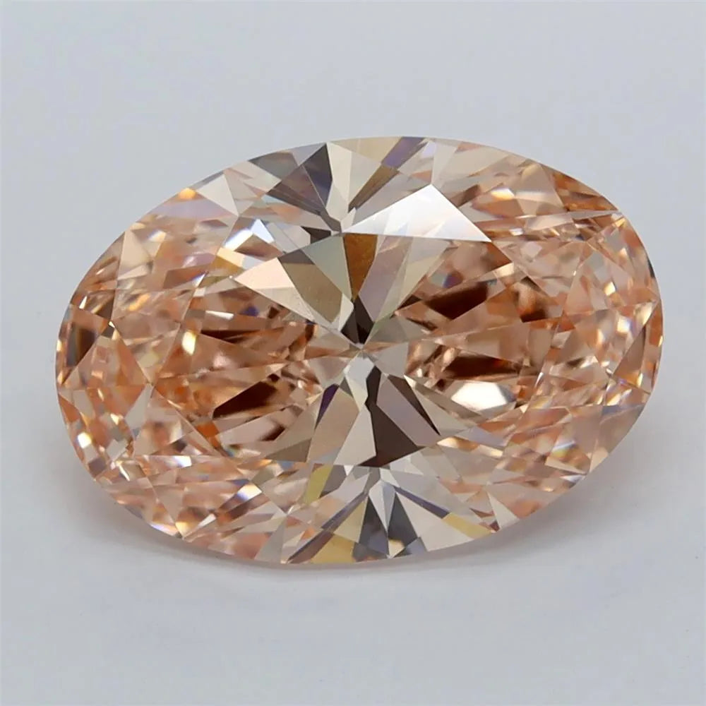 3.51ct Oval Lab Grown Diamond (Colour Fancy Pinkish Brown, Clarity VVS2, IGI Certified)