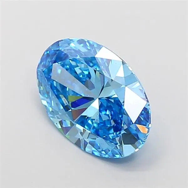 3.51ct Oval Lab Grown Diamond (Colour Fancy Vivid Blue, Clarity VS2, IGI Certified)