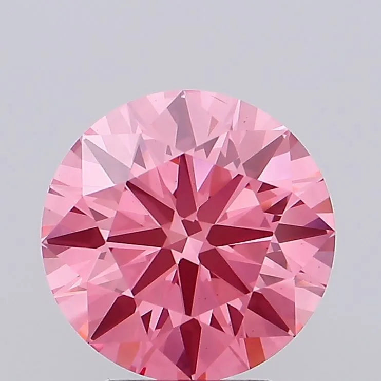 3.51ct Round Lab Grown Diamond (Colour Fancy Vivid Pink, Clarity VS1, Cut EX, IGI Certified)