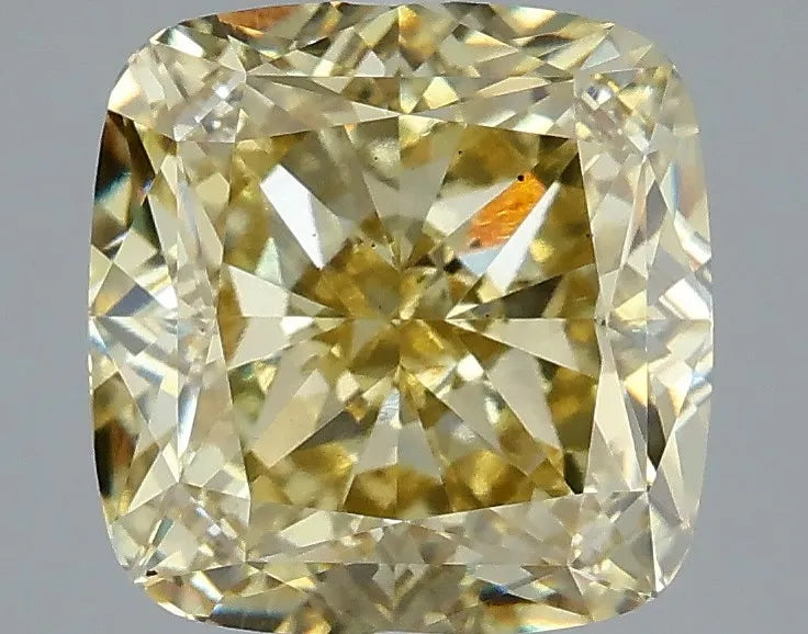 3.52ct Cushion modified Lab Grown Diamond (Colour Fancy Light Yellow, Clarity VS1, IGI Certified)