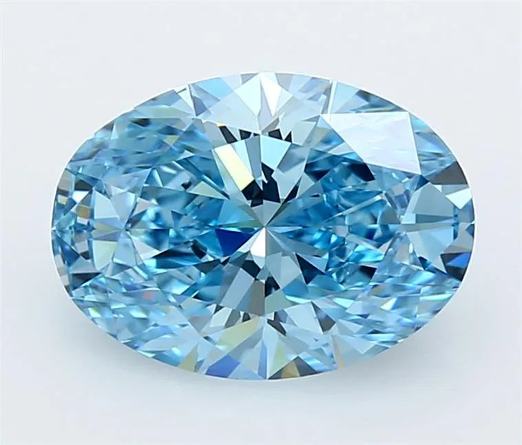 3.52ct Oval Lab Grown Diamond (Colour Fancy Vivid Blue, Clarity VS1, IGI Certified)