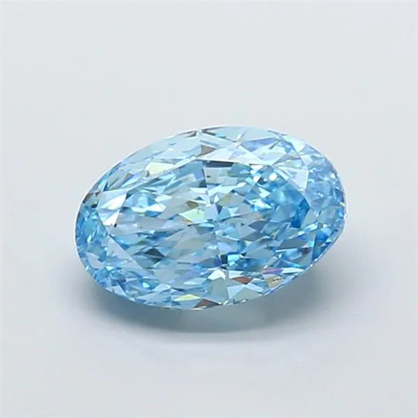 3.52ct Oval Lab Grown Diamond (Colour Fancy Vivid Blue, Clarity VS2, IGI Certified)