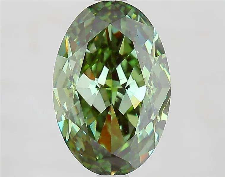 3.52ct Oval Lab Grown Diamond (Colour Fancy Vivid Green, Clarity VS1, IGI Certified)