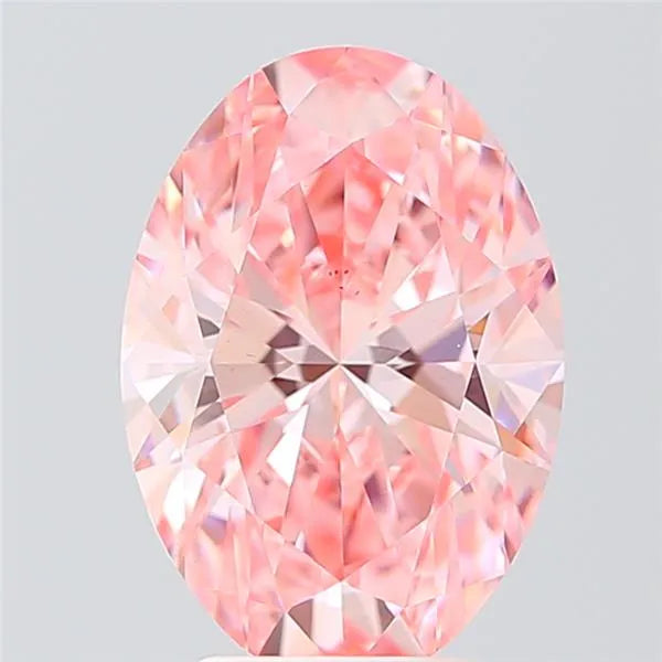 3.52ct Oval Lab Grown Diamond (Colour Fancy Vivid Pink, Clarity VS2, IGI Certified)