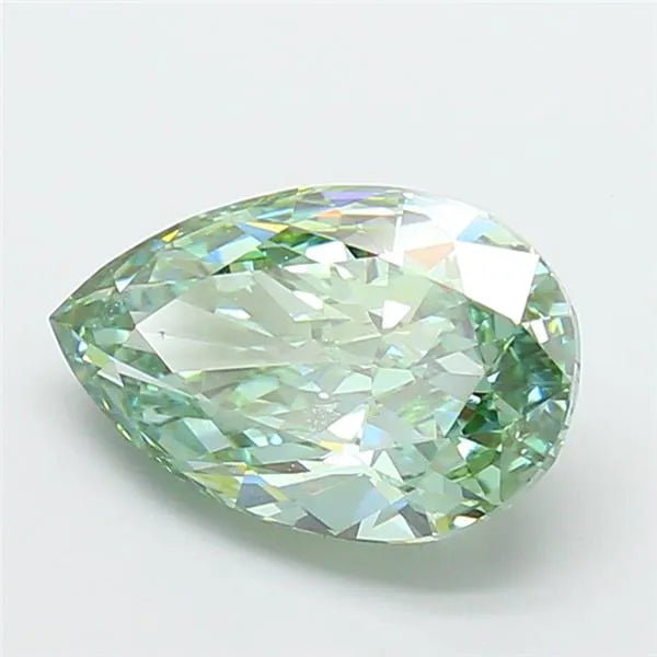 3.52ct Pear Lab Grown Diamond (Colour Fancy Vivid Green, Clarity VS2, IGI Certified)