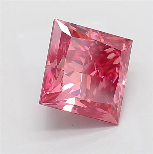 3.52ct Princess Lab Grown Diamond (Colour Fancy Vivid Pink, Clarity VS2, IGI Certified)