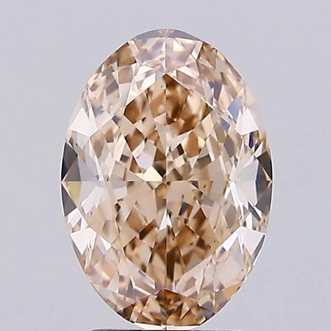 3.53ct Oval Lab Grown Diamond (Colour Fancy Light Brown, Clarity VS1, IGI Certified)