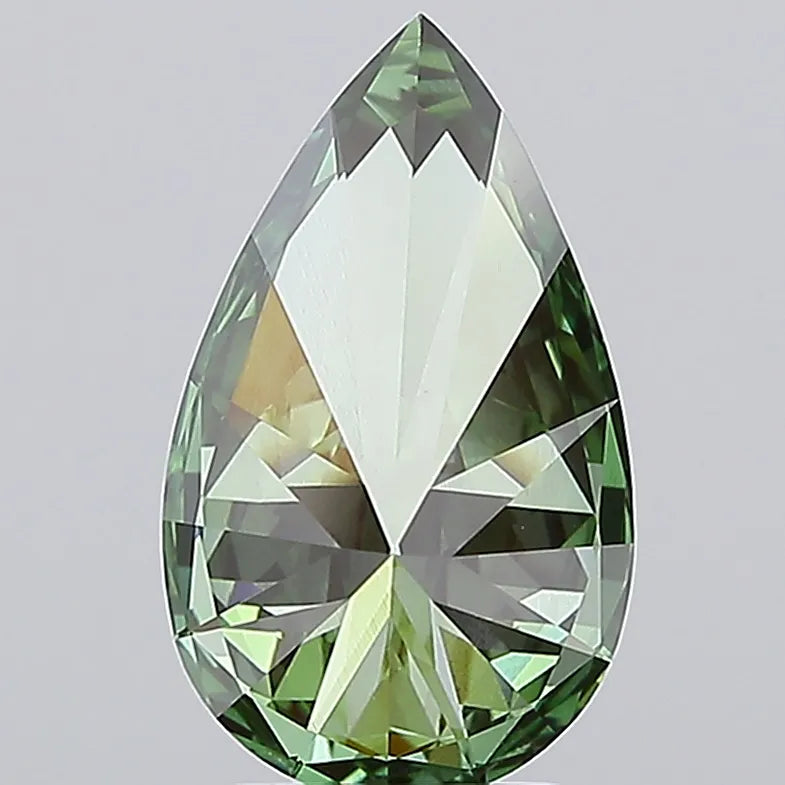 3.53ct Pear Lab Grown Diamond (Colour Fancy Vivid Green, Clarity VVS2, IGI Certified)
