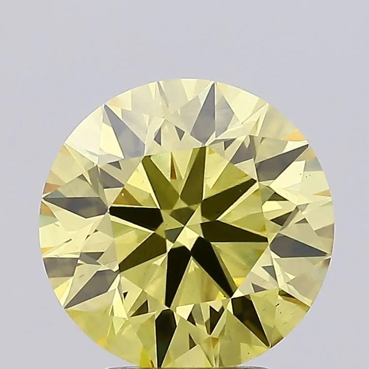 3.53ct Round Lab Grown Diamond (Colour Fancy Intense Yellow, Clarity VS2, Cut ID, IGI Certified)