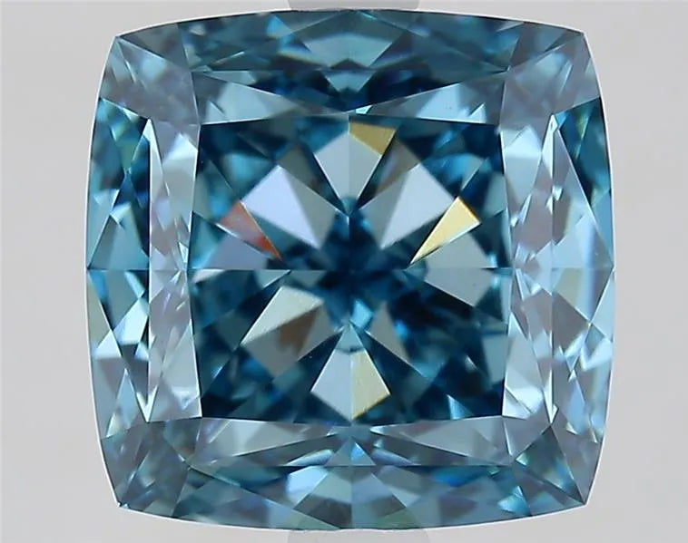 3.54ct Cushion modified Lab Grown Diamond (Colour Fancy Vivid Blue, Clarity VS1, IGI Certified)