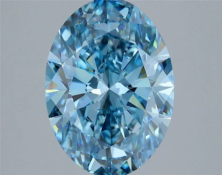 3.54ct Oval Lab Grown Diamond (Colour Fancy Vivid Blue, Clarity VS2, IGI Certified)