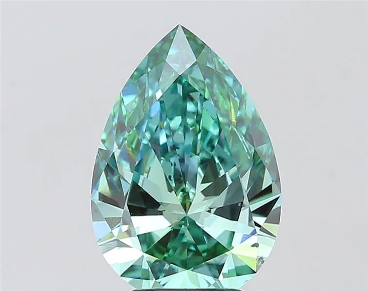 3.54ct Pear Lab Grown Diamond (Colour Fancy Vivid Green, Clarity SI1, IGI Certified)