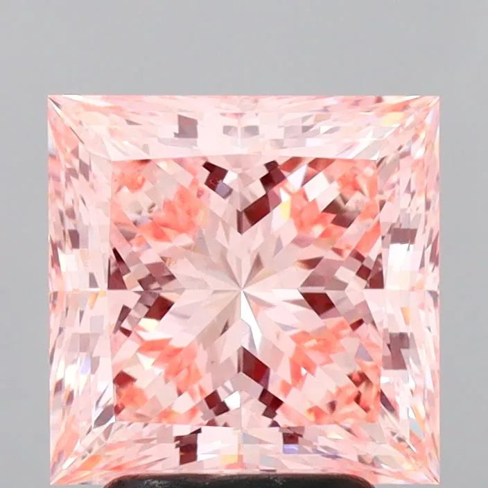 3.54ct Princess Lab Grown Diamond (Colour Fancy Intense Pink, Clarity VVS2, IGI Certified)