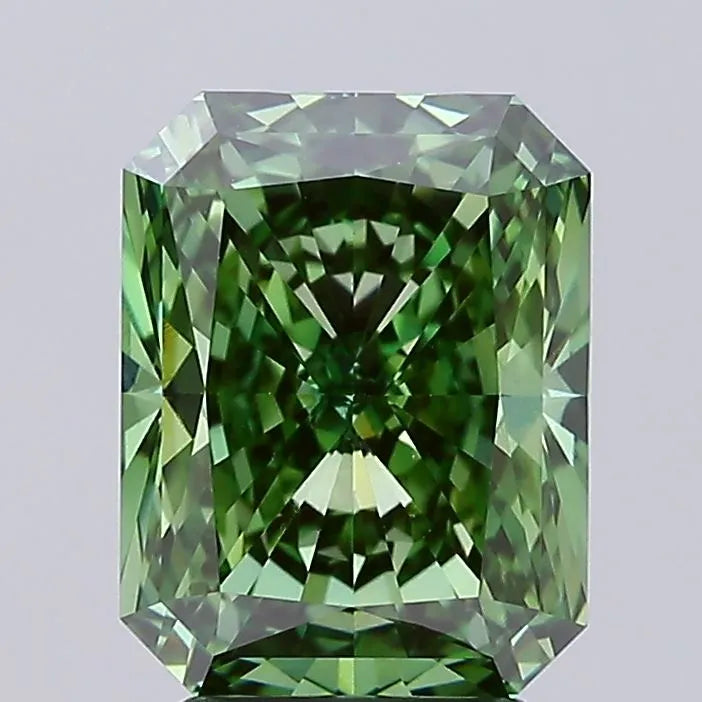 3.54ct Radiant Lab Grown Diamond (Colour Fancy Vivid Green, Clarity VVS2, IGI Certified)