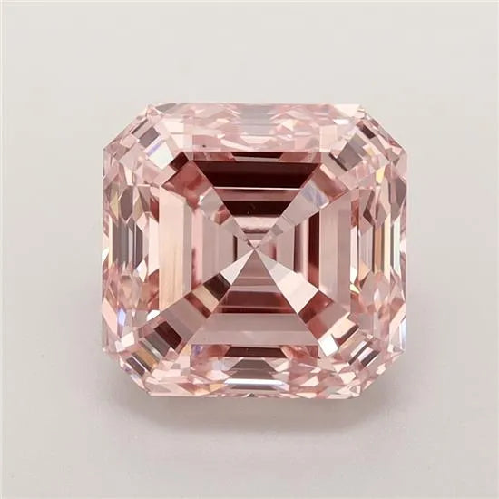 3.54ct Square emerald Lab Grown Diamond (Colour Fancy Intense Pink, Clarity VS1, IGI Certified)