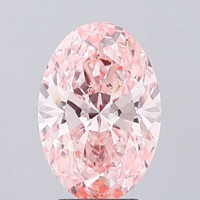 3.55ct Oval Lab Grown Diamond (Colour Fancy Vivid Pink, Clarity VVS2, IGI Certified)