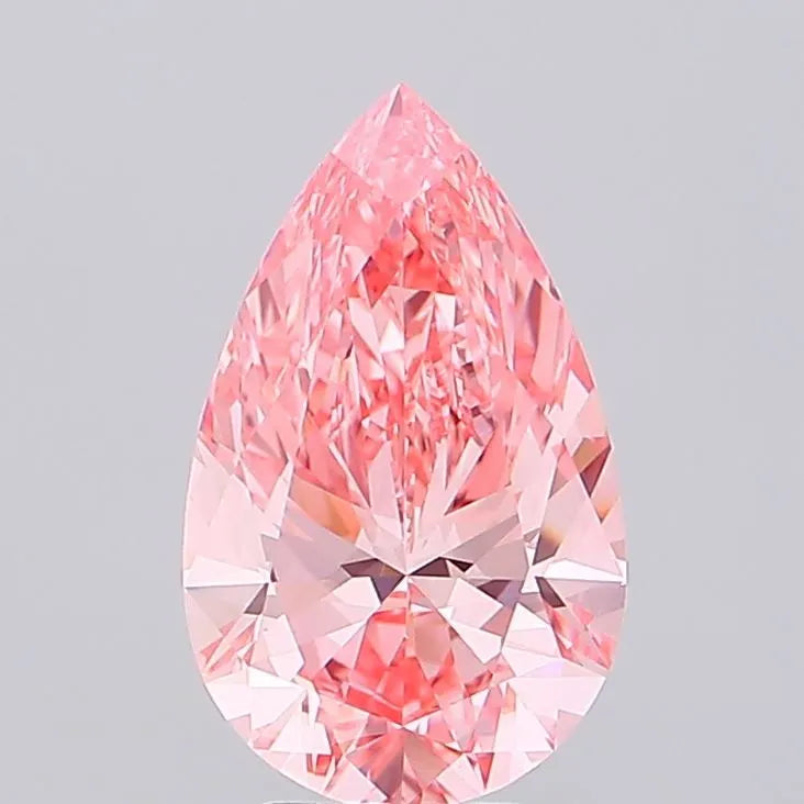 3.55ct Pear Lab Grown Diamond (Colour Fancy Vivid Pink, Clarity VVS2, IGI Certified)