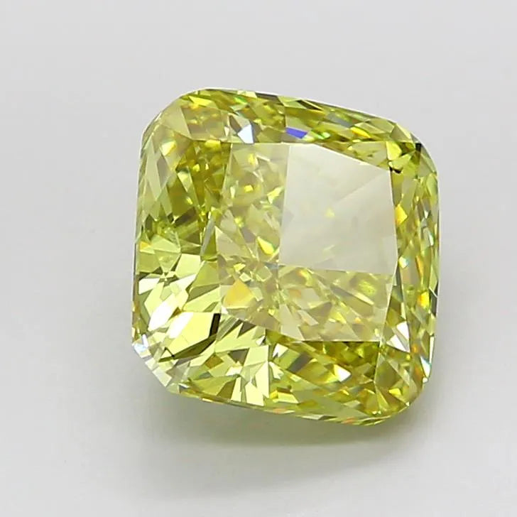 3.56ct Cushion modified Lab Grown Diamond (Colour Fancy Intense Yellow, Clarity VS1, IGI Certified)