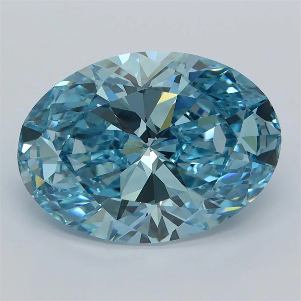 3.56ct Oval Lab Grown Diamond (Colour Fancy Vivid Blue, Clarity VVS2, IGI Certified)