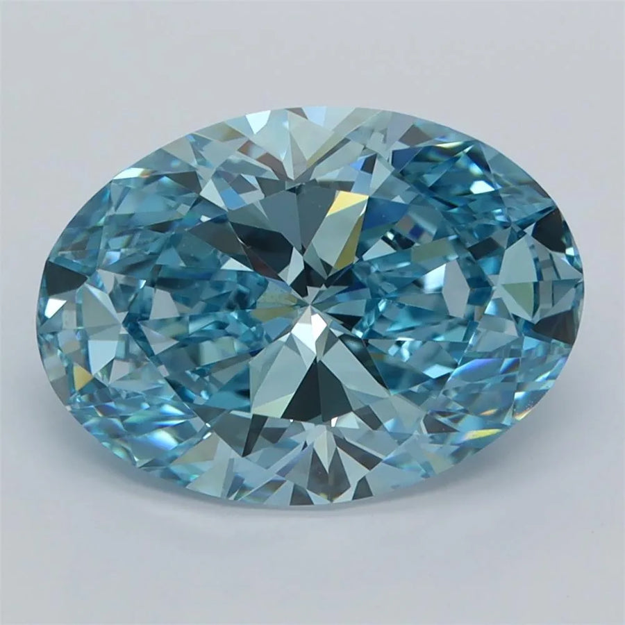3.56ct Oval Lab Grown Diamond (Colour Fancy Vivid Blue, Clarity VVS2, IGI Certified)