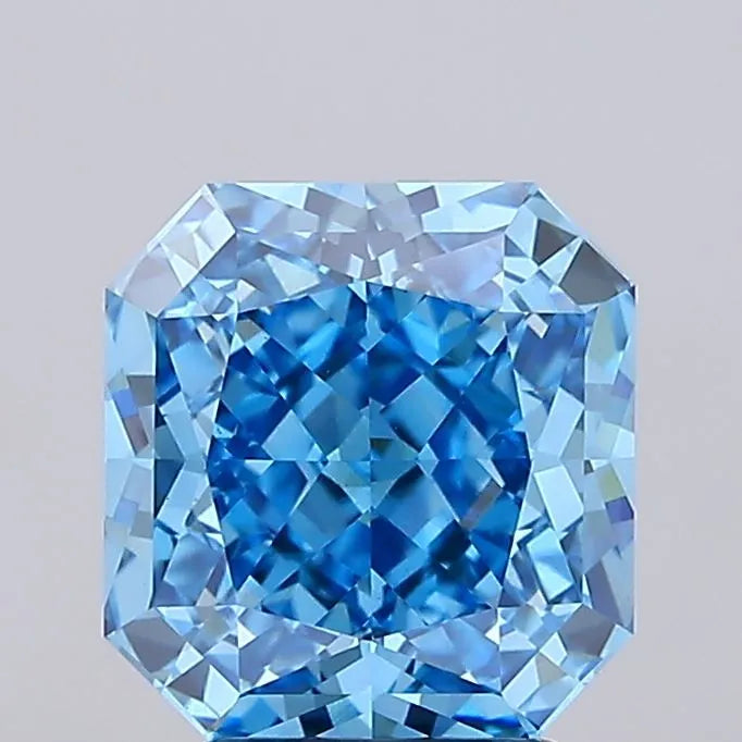 3.57ct Radiant Lab Grown Diamond (Colour Fancy Vivid Blue, Clarity VS1, IGI Certified)