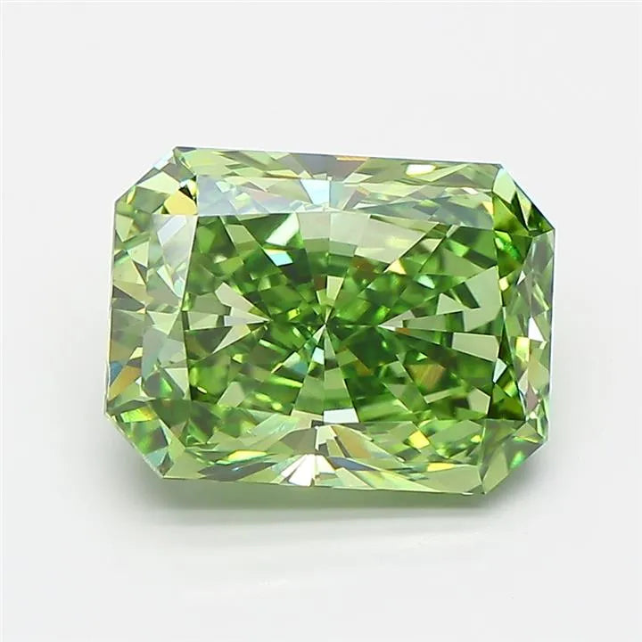 3.57ct Radiant Lab Grown Diamond (Colour Fancy Vivid Green, Clarity VVS2, IGI Certified)