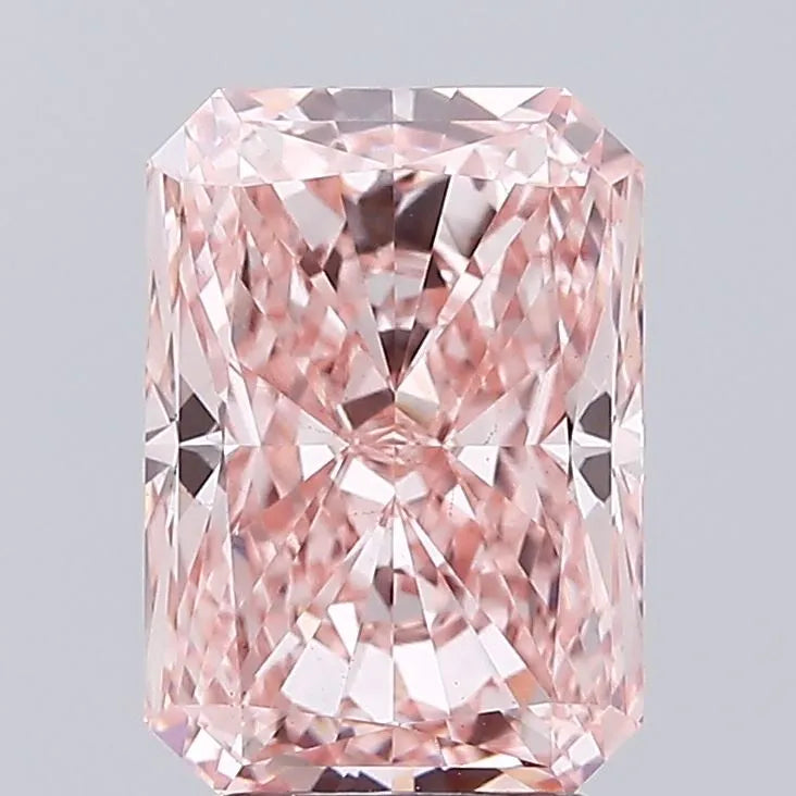 3.57ct Radiant Lab Grown Diamond (Colour Fancy Vivid Pink, Clarity VS2, IGI Certified)