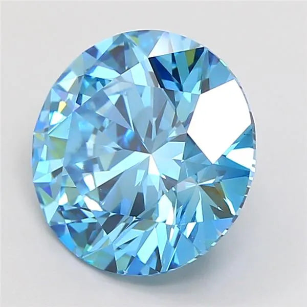 3.57ct Round Lab Grown Diamond (Colour Fancy Vivid Blue, Clarity VS1, Cut ID, IGI Certified)