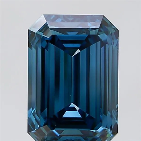 3.59ct Emerald Lab Grown Diamond (Colour Fancy Vivid Blue, Clarity VVS2, IGI Certified)