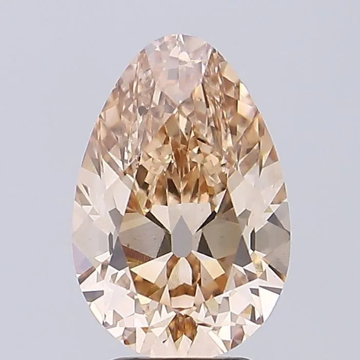 3.61ct Pear Lab Grown Diamond (Colour Fancy Light Brown, Clarity VS1, IGI Certified)