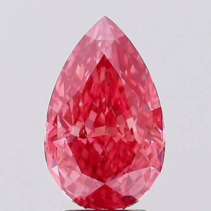 3.61ct Pear Lab Grown Diamond (Colour Fancy Vivid Pink, Clarity VVS2, IGI Certified)