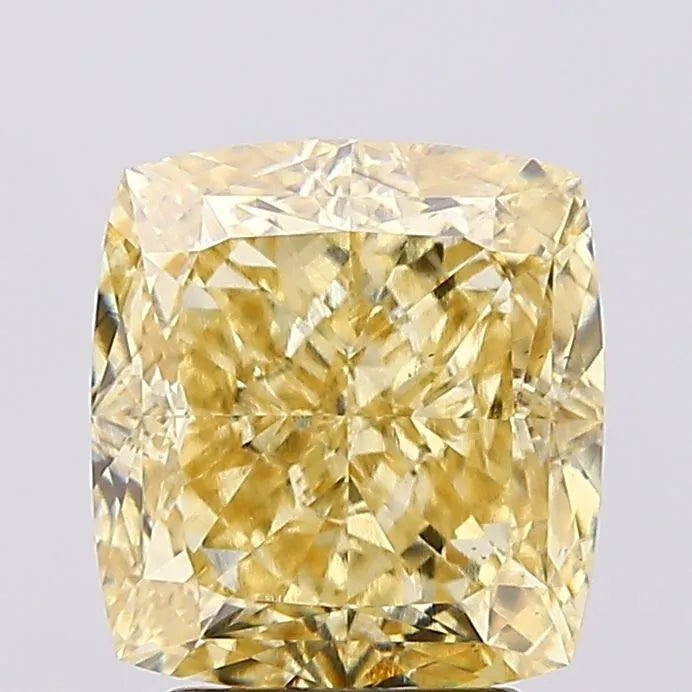 3.64ct Cushion modified Lab Grown Diamond (Colour Fancy Intense Yellow, Clarity VS2, IGI Certified)