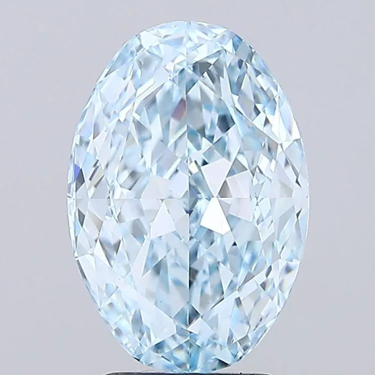 3.65ct Oval Lab Grown Diamond (Colour Fancy Intense Blue, Clarity VVS2, IGI Certified)