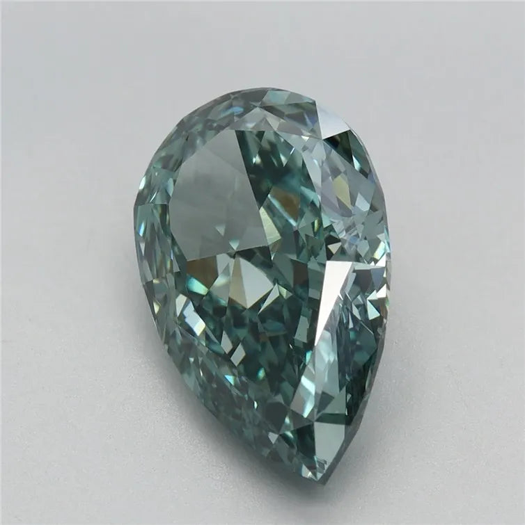 3.65ct Pear Lab Grown Diamond (Colour Fancy Vivid Green, Clarity VVS2, IGI Certified)