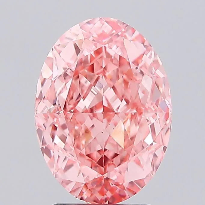 3.66ct Oval Lab Grown Diamond (Colour Fancy Vivid Pink, Clarity VS1, IGI Certified)