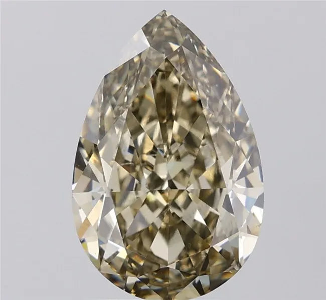 3.66ct Pear Lab Grown Diamond (Colour Fancy Light Gray Yellow, Clarity VS2, IGI Certified)