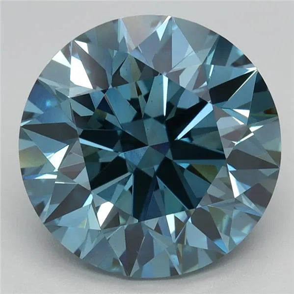 3.67ct Round Lab Grown Diamond (Colour Fancy Vivid Blue, Clarity VS1, Cut ID, IGI Certified)