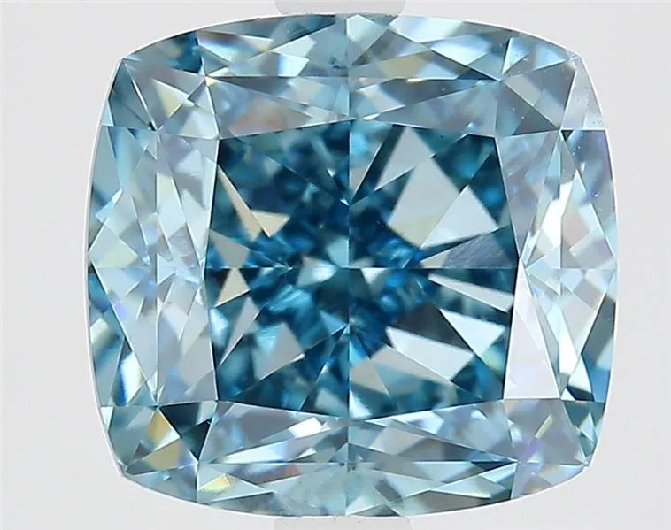 3.68ct Cushion modified Lab Grown Diamond (Colour Fancy Vivid Blue, Clarity VVS2, IGI Certified)
