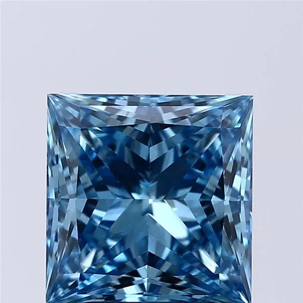 3.72ct Princess Lab Grown Diamond (Colour Fancy Vivid Blue, Clarity VS1, IGI Certified)