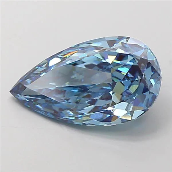 3.73ct Pear Lab Grown Diamond (Colour Fancy Vivid Blue, Clarity VVS2, IGI Certified)