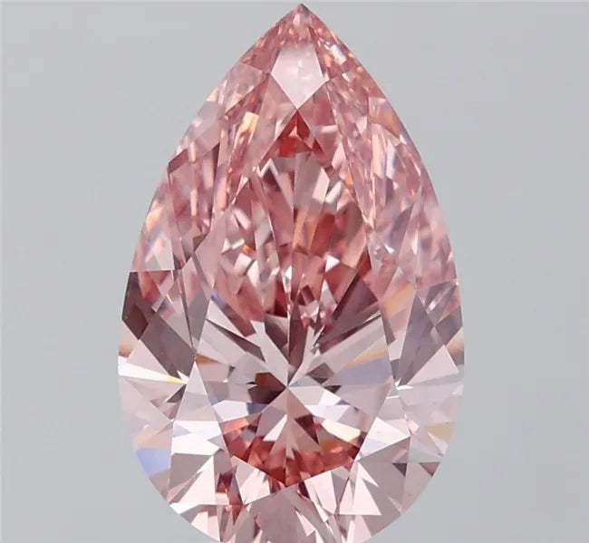 3.74ct Pear Lab Grown Diamond (Colour Fancy Intense Brownish Pink, Clarity VS1, IGI Certified)