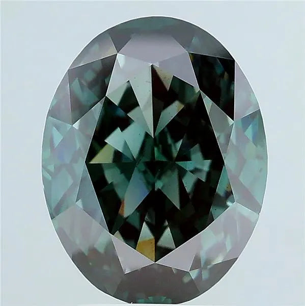 3.75ct Oval Lab Grown Diamond (Colour Fancy Deep Green, Clarity VS2, IGI Certified)
