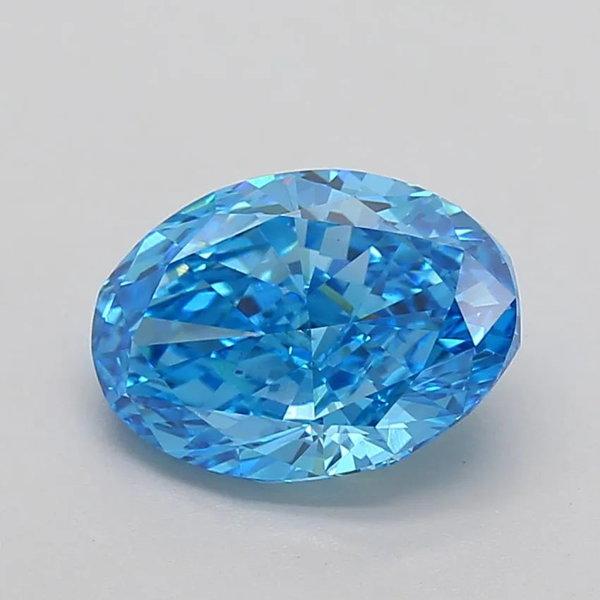 3.75ct Oval Lab Grown Diamond (Colour Fancy Vivid Blue, Clarity VS1, IGI Certified)