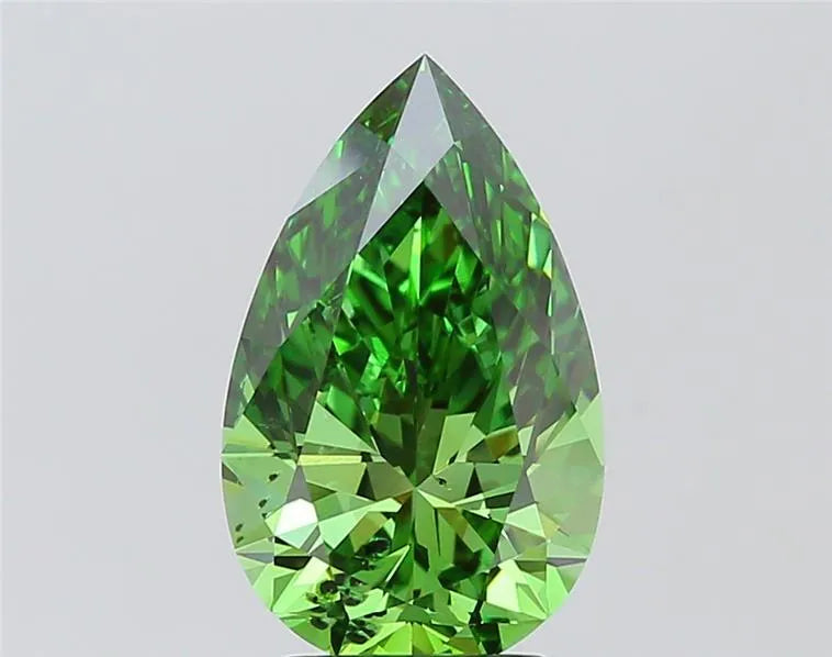 3.75ct Pear Lab Grown Diamond (Colour Fancy Vivid Green, Clarity SI2, IGI Certified)