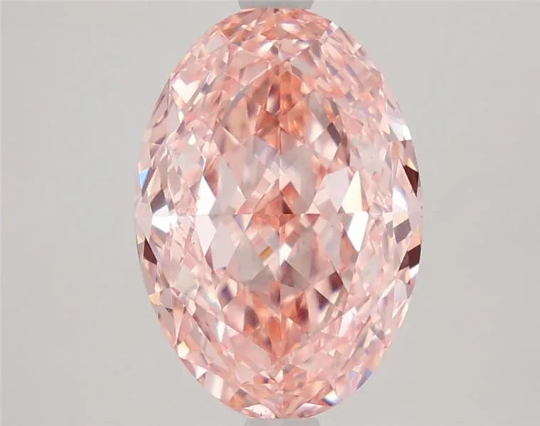 3.77ct Oval Lab Grown Diamond (Colour Fancy Vivid Pink, Clarity VVS2, IGI Certified)