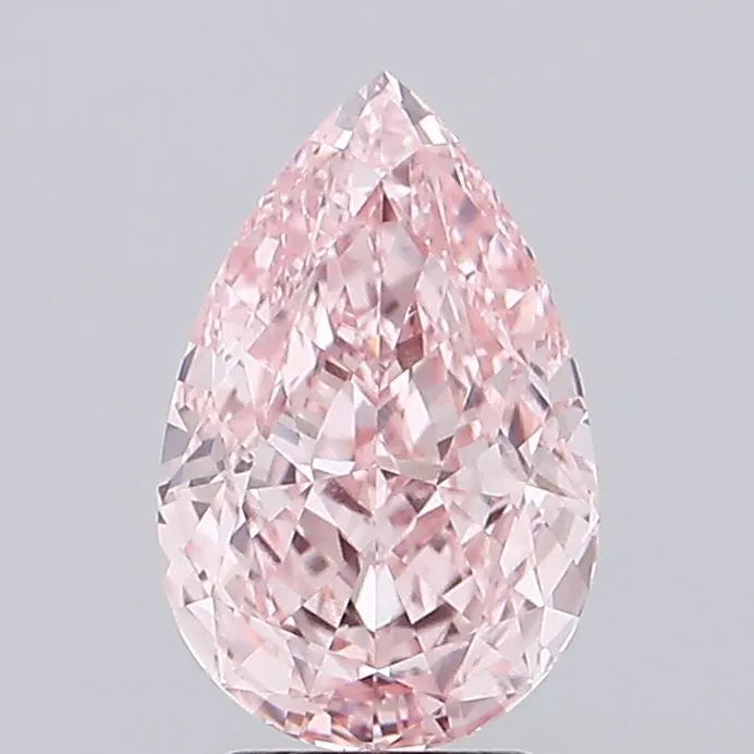3.77ct Pear Lab Grown Diamond (Colour Fancy Vivid Pink, Clarity VVS2, IGI Certified)