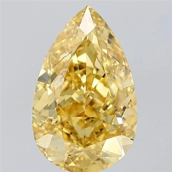 3.78ct Pear Lab Grown Diamond (Colour Fancy Vivid Yellow, Clarity VS2, IGI Certified)